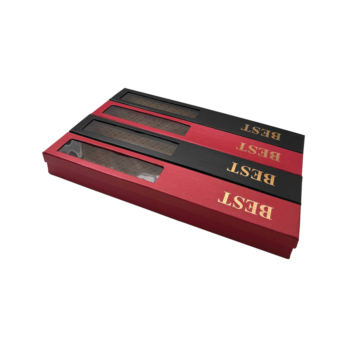 جعبه گل تک شاخه 4 عددی طلقی